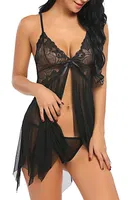 Tül Transparan Babydoll Gecelik Bella Notte 15500 Siyah